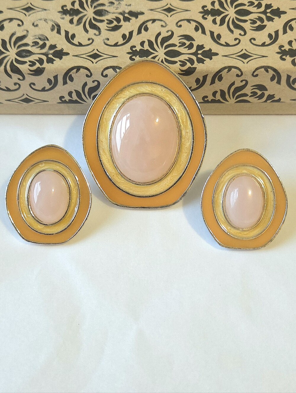 Vintage 1987 Celia Sebiri & Avon Designer Collaboration Genuine Rose Quartz Set